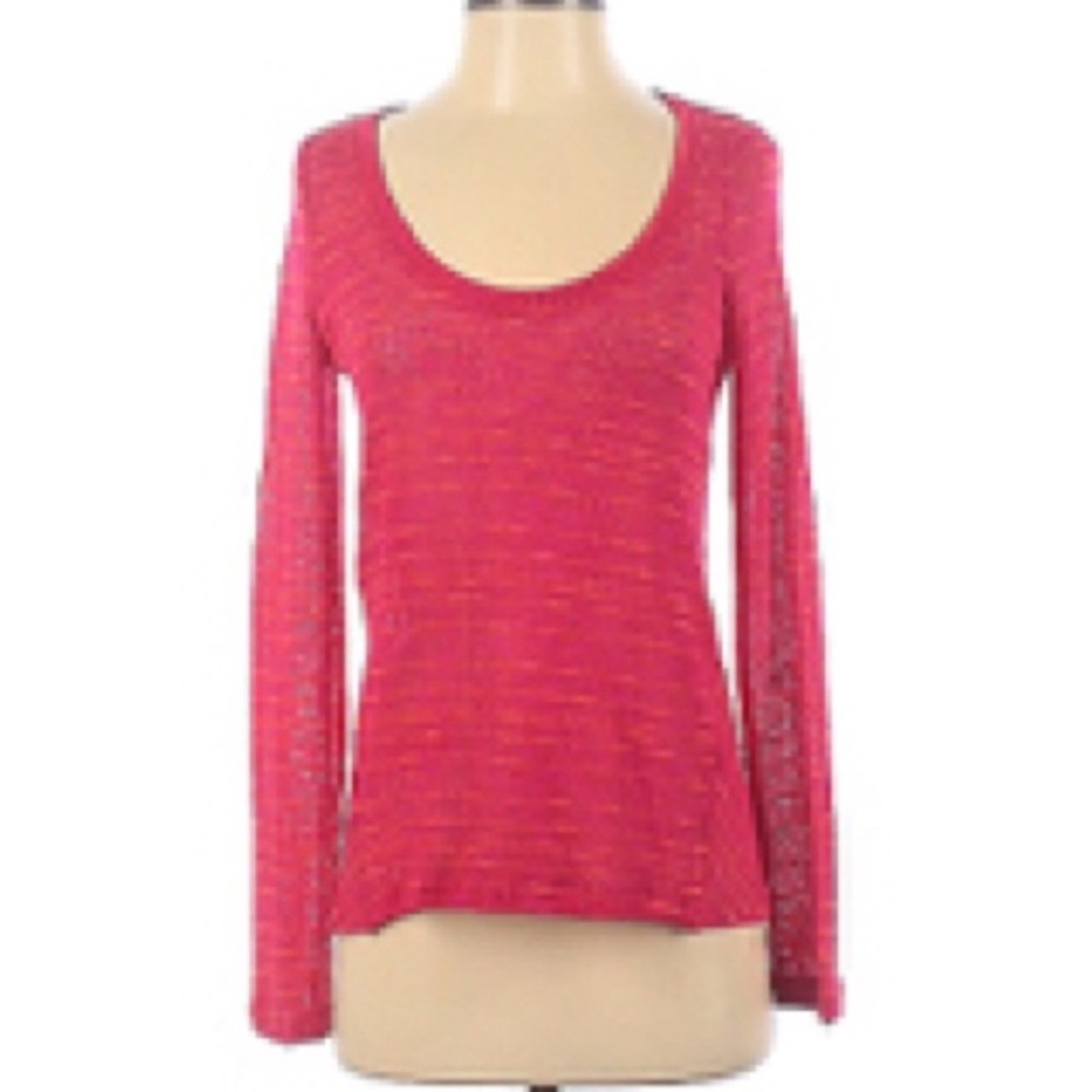 Splendid long sleeve crew size small in pink small orange stripe